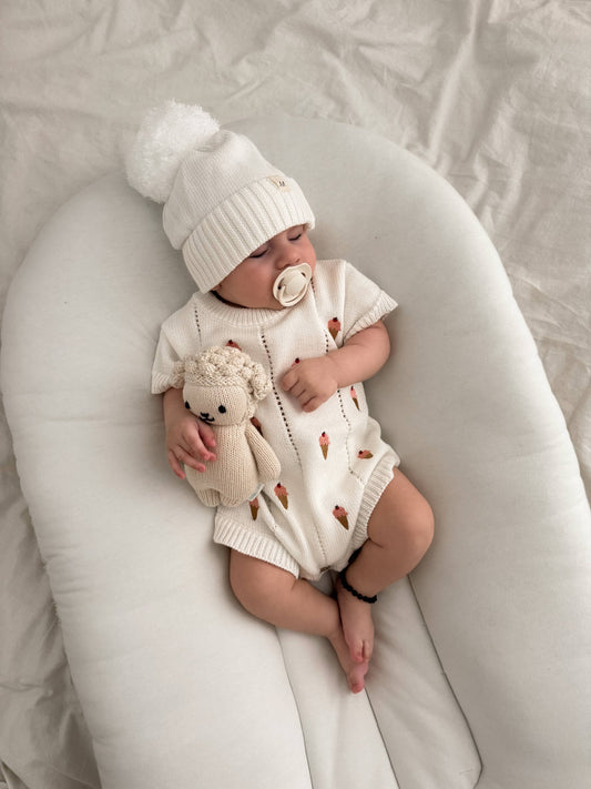 Luna + Luca - Ice Cream Embroidered Romper