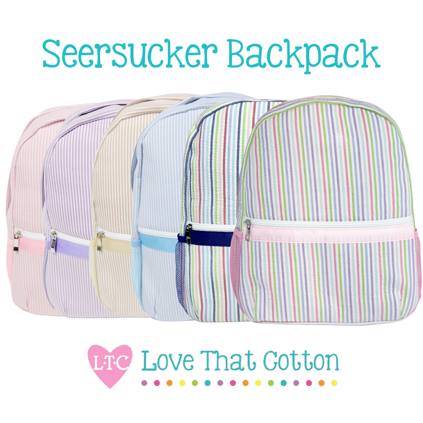Love That Cotton - Seersucker Backpack (Full Size)