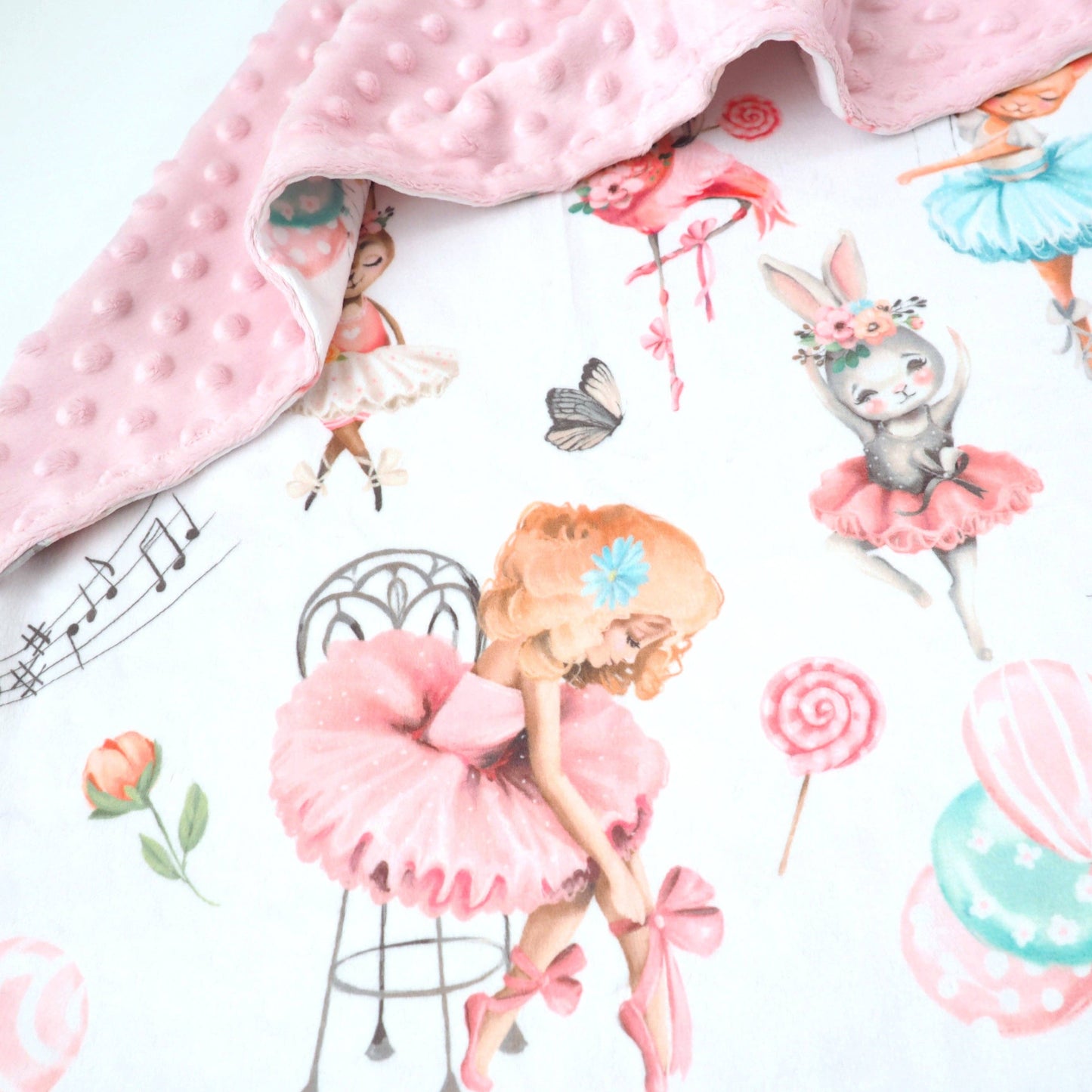Honey Lemonade - Baby & Toddler Minky Blanket - Ballerinas