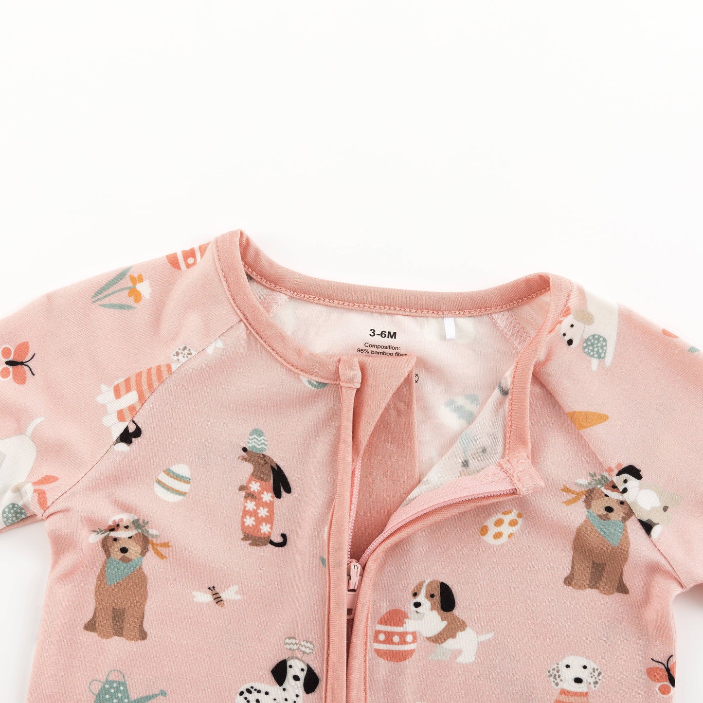 DreamLet - Puppy Egg Hunt (Convertible Zip Footies) - Pink