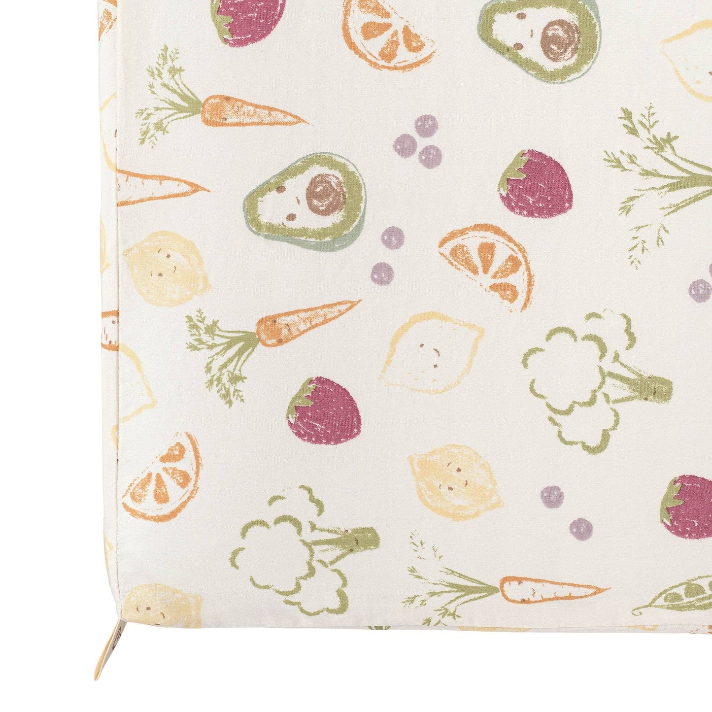 Crane Baby - Clementine Fruits & Veggies Cotton Fitted Crib Sheet