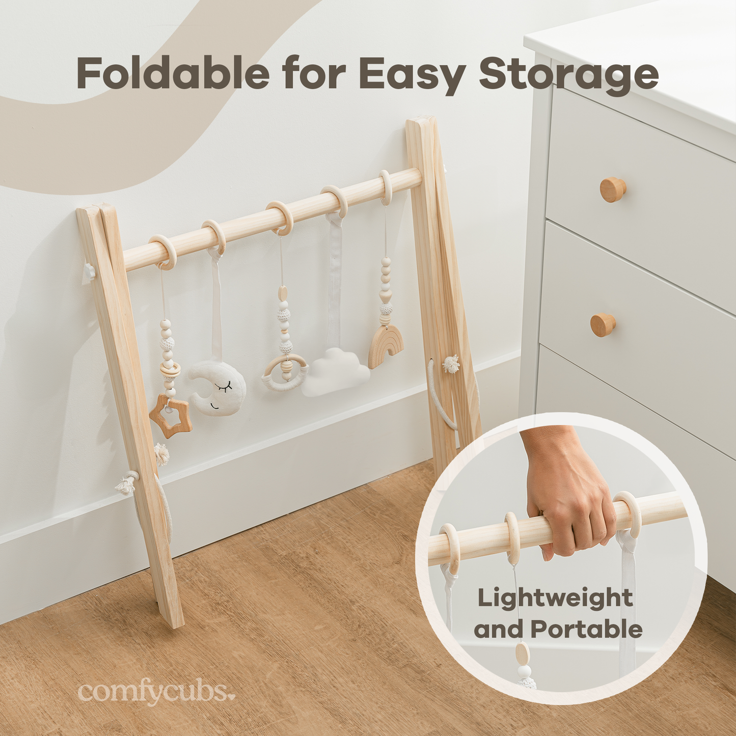 Comfy Cubs - Wooden Baby Play Gym, Baby Activity Gym by Comfy Cubs