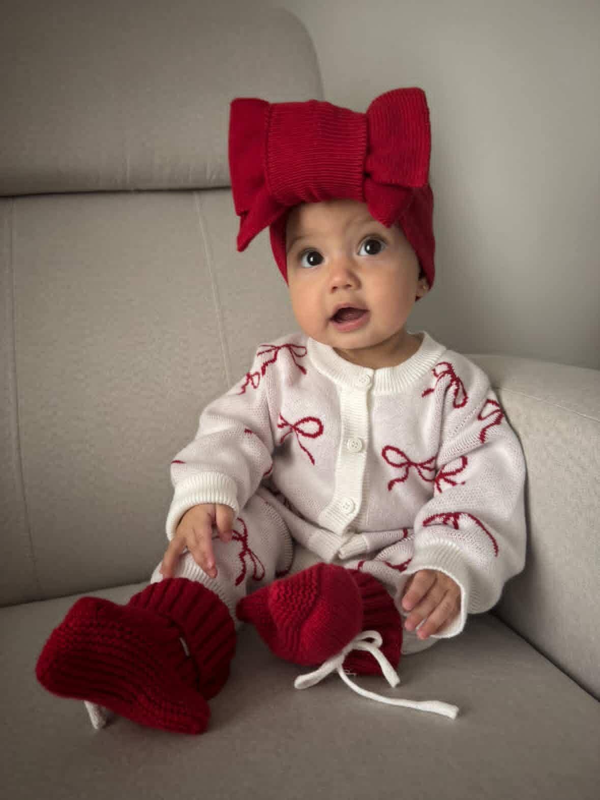 CG Lane Co - FULL LENGTH ROMPER - RED BOWS