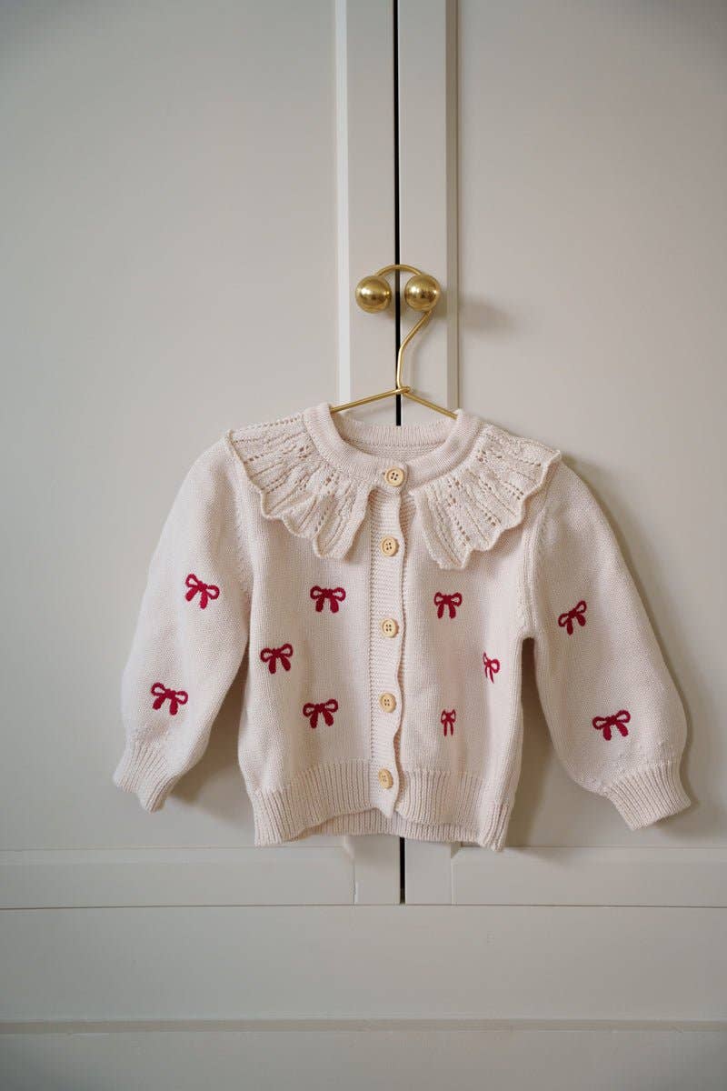 Atlas Grey - Bow Cardigan
