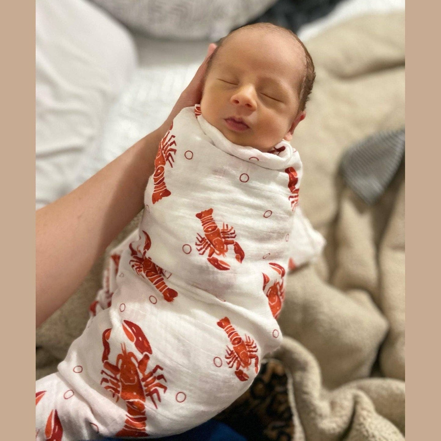 Little Hometown - Heads and Tails Baby Muslin Swaddle Receiving Blanket