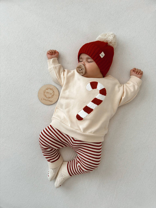 Luna + Luca - Candy Cane Chenille Pullover