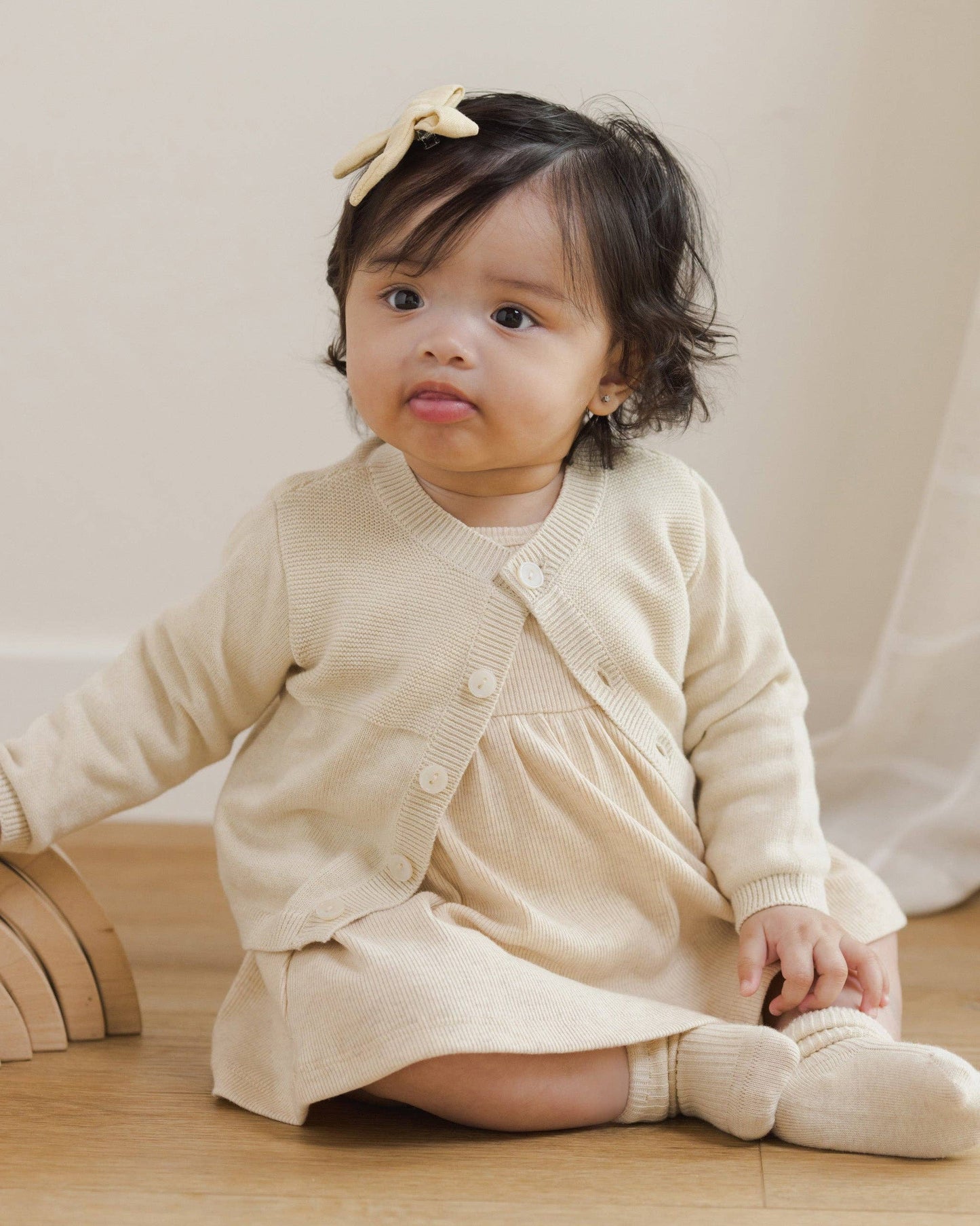 Quincy Mae - Melange Socks || Oatmeal, Rose