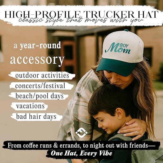 Funky Junque - Two Tone Cap - Boy Mom - Green/Beige