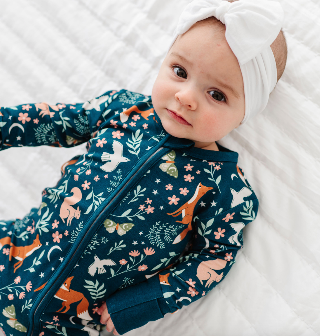 Bird & Bean® - Baby Bamboo Pajamas - Bamboo Sleeper - Woodland - ALICE