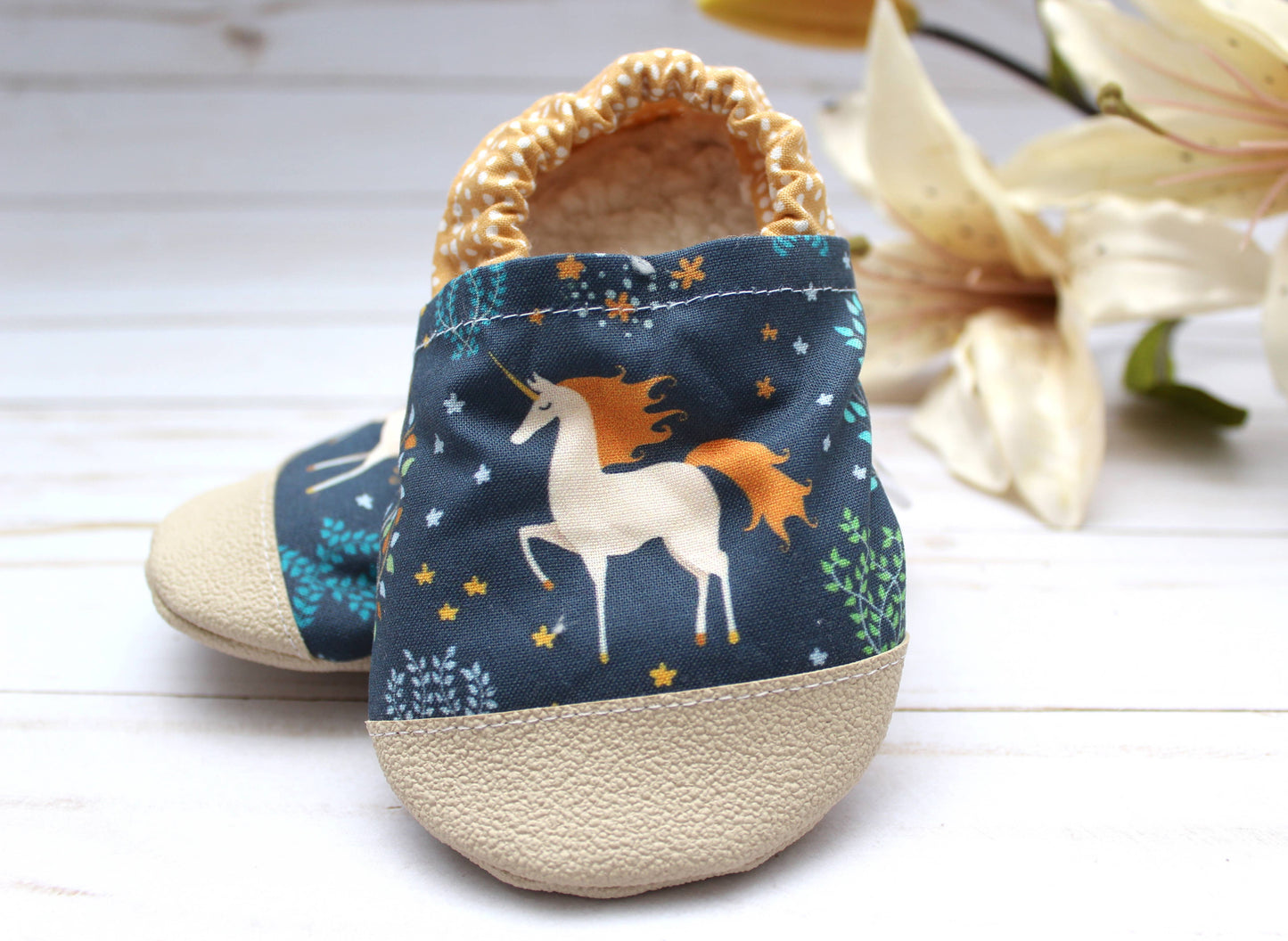 Scooter Booties - Enchanted Unicorns Baby Shoes: 3 Toddler