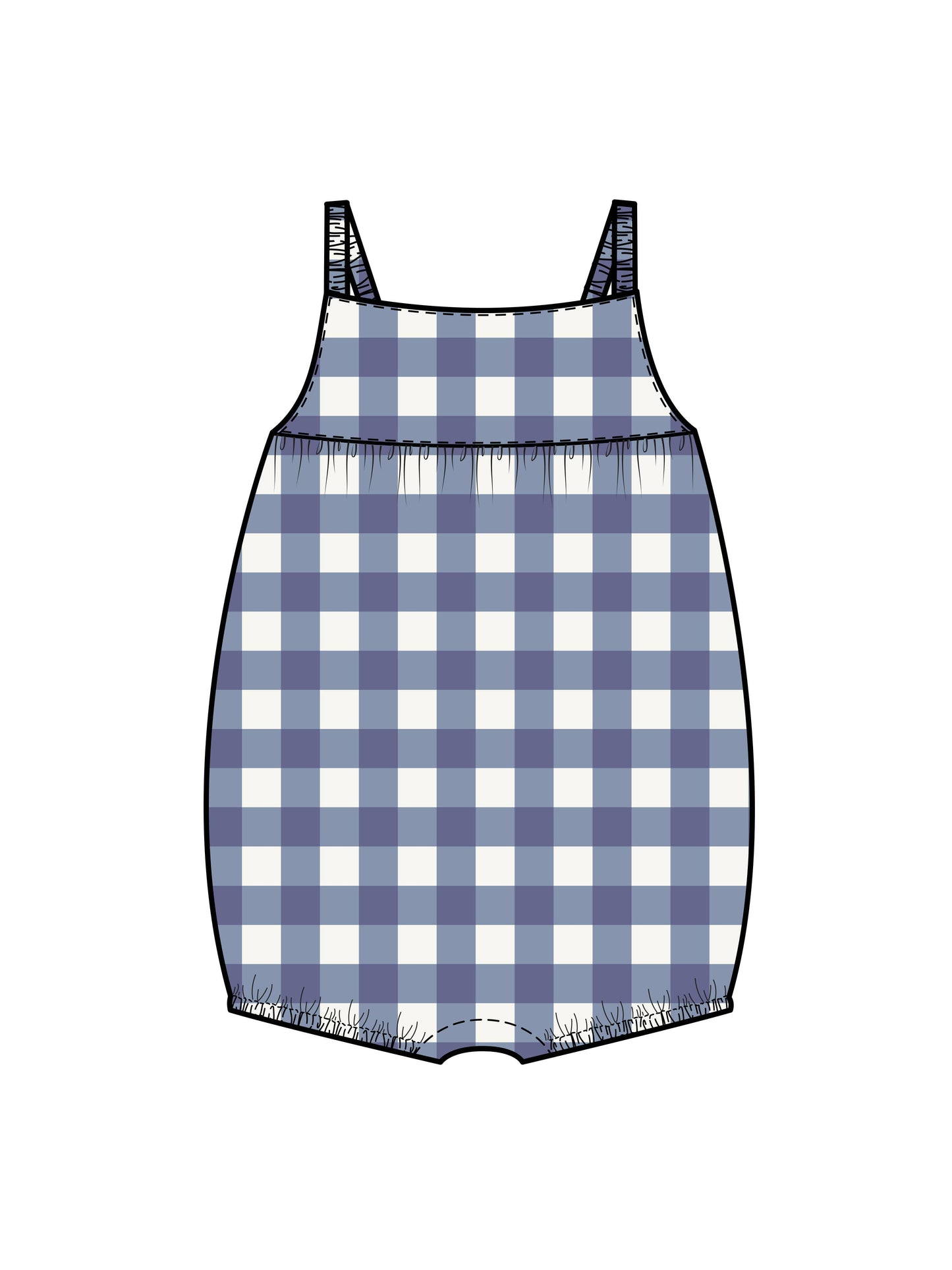 Colored Organics - Organic Caspia Seersucker Bubble Romper - Marino Gingham