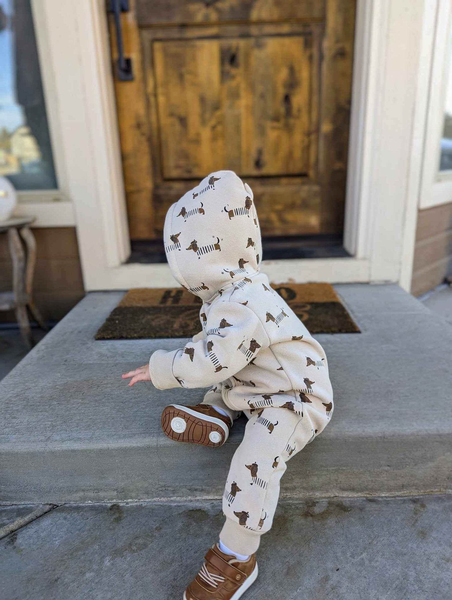 Evvie Bean's - French Puppy Playsuit