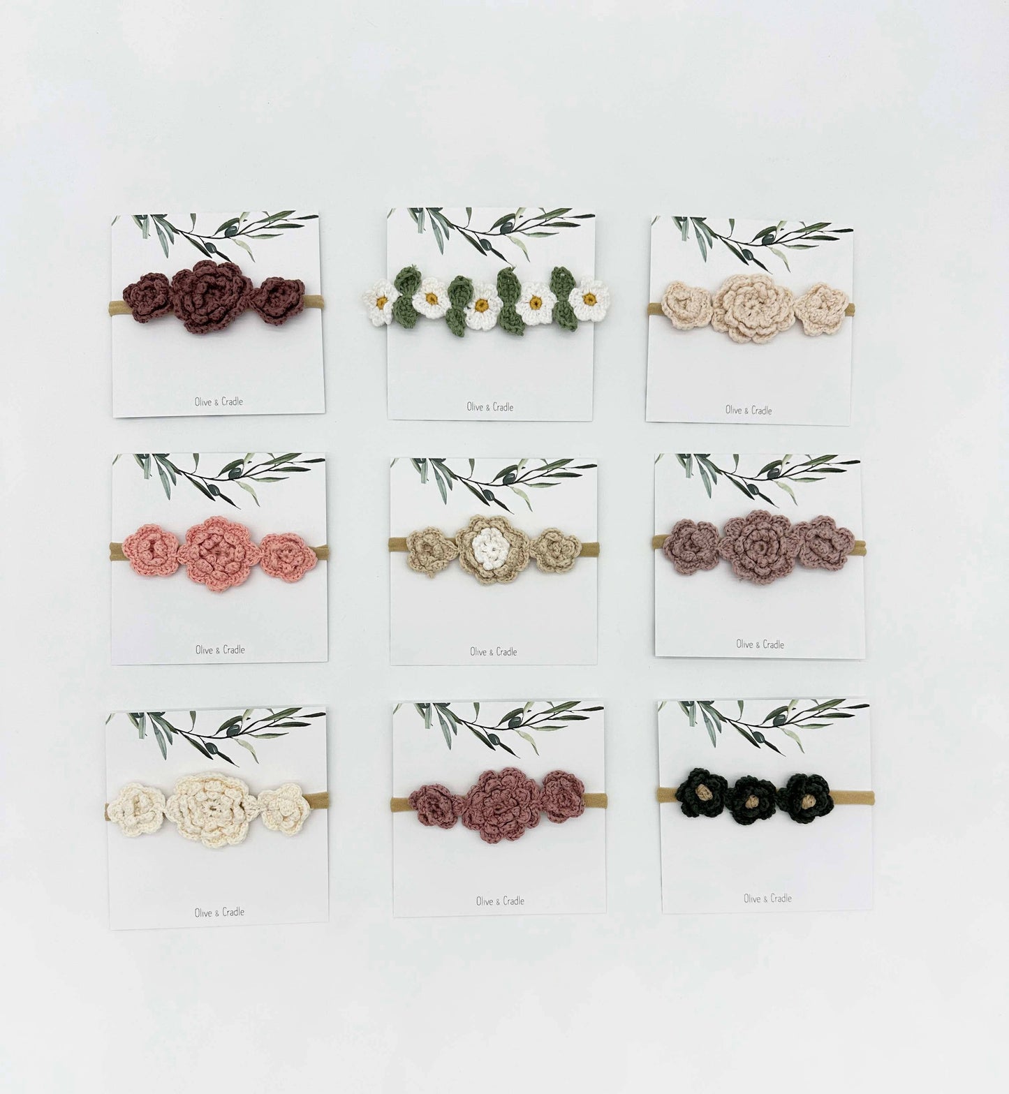 OLIVE & CRADLE - Crochet Flower Headband