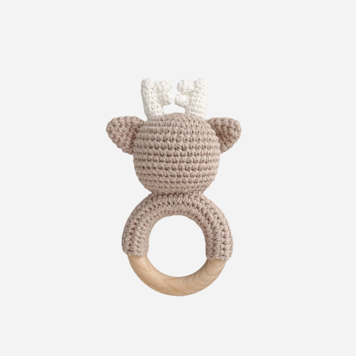 The Blueberry Hill - Teether Deer Crochet Cotton Rattle Baby Gift Christmas