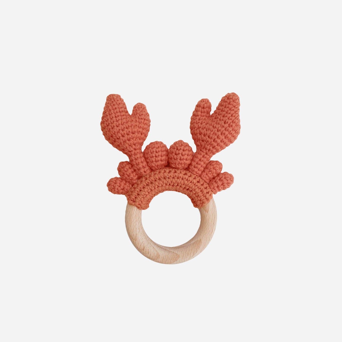 The Blueberry Hill - Teether Crab Crocheted Cotton Baby Gift Spring Summer Beach