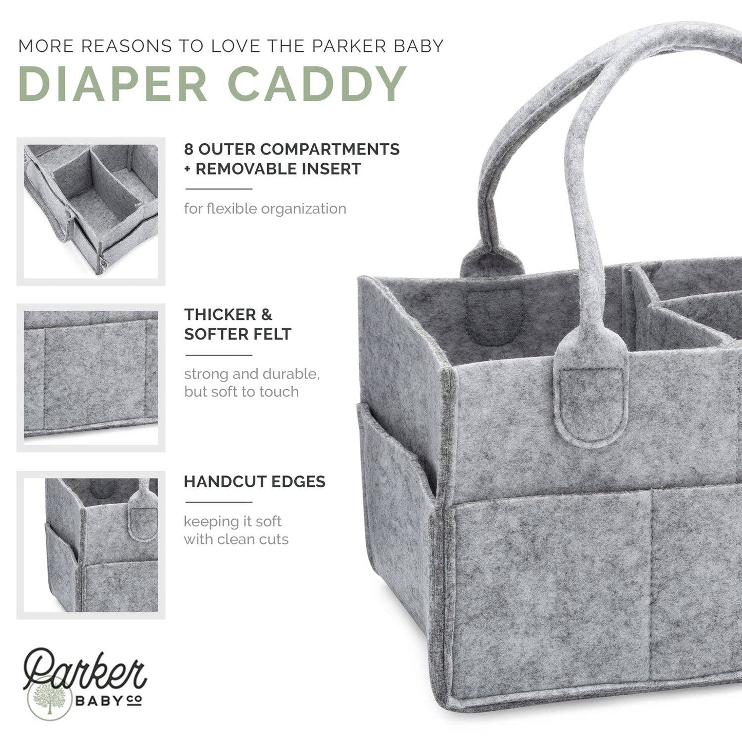 Parker Baby Co. - Diaper Caddy in Gray