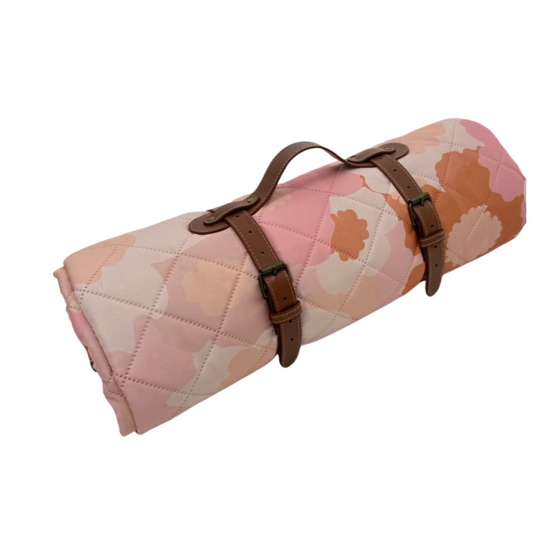 Sweet P Baby Co. - Blush Meadow Quilted Water Resistant Beach Mat