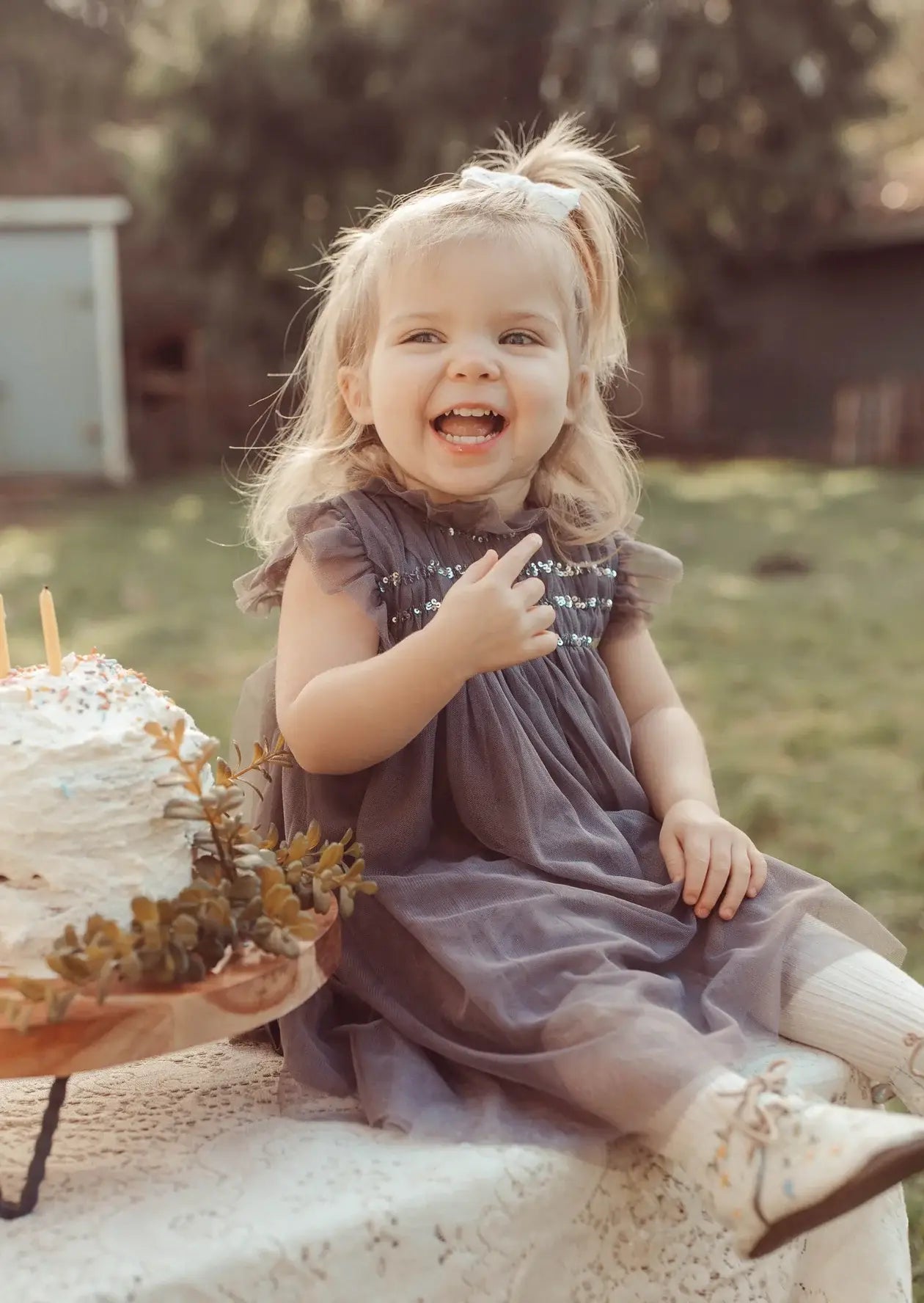 Le Petit Lapin - Scarlett | Organic Cotton Tulle Dress | Slate