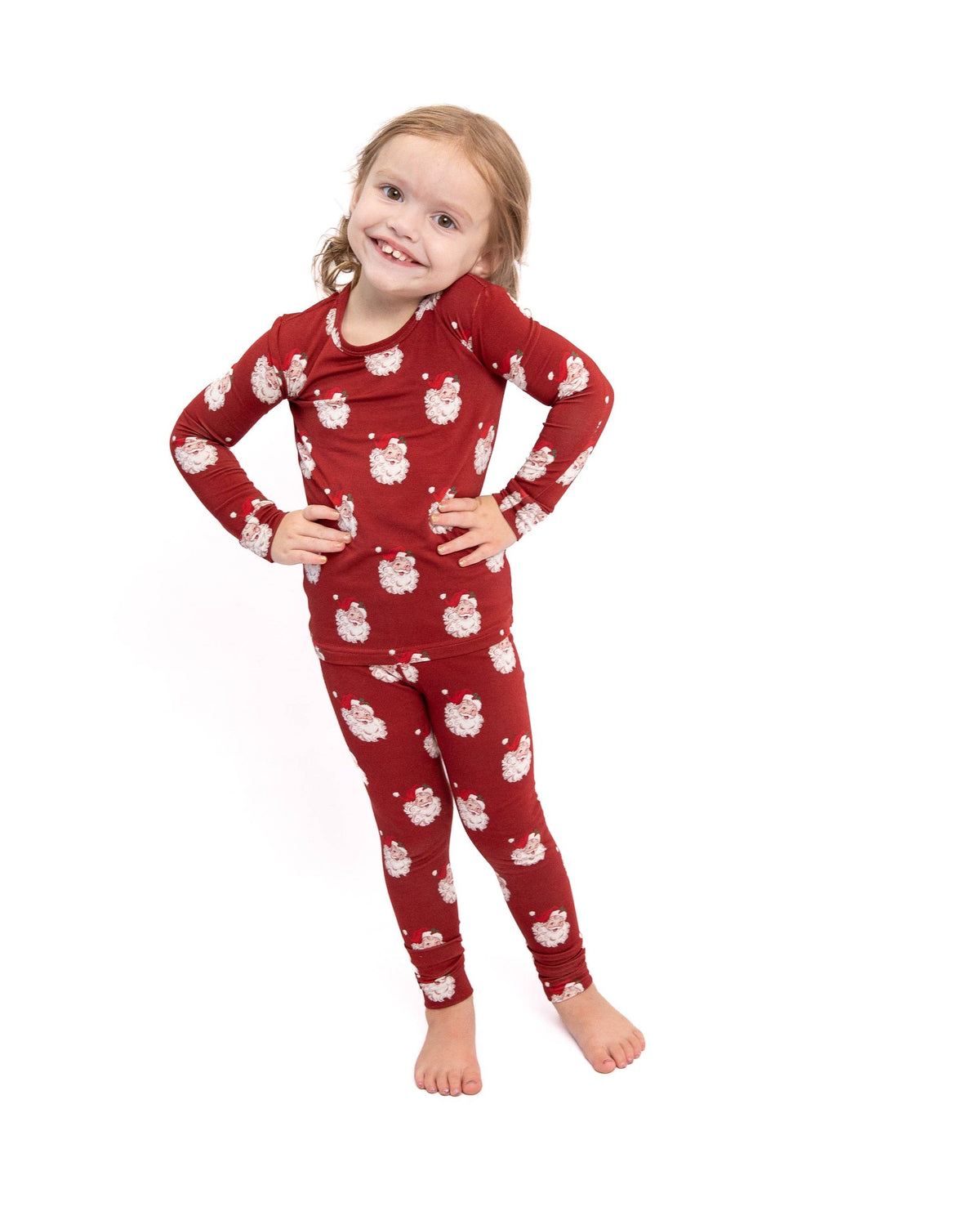 Tiny toes Baby Co - Christmas Vintage Santa Bamboo Toddler 2 Piece Set