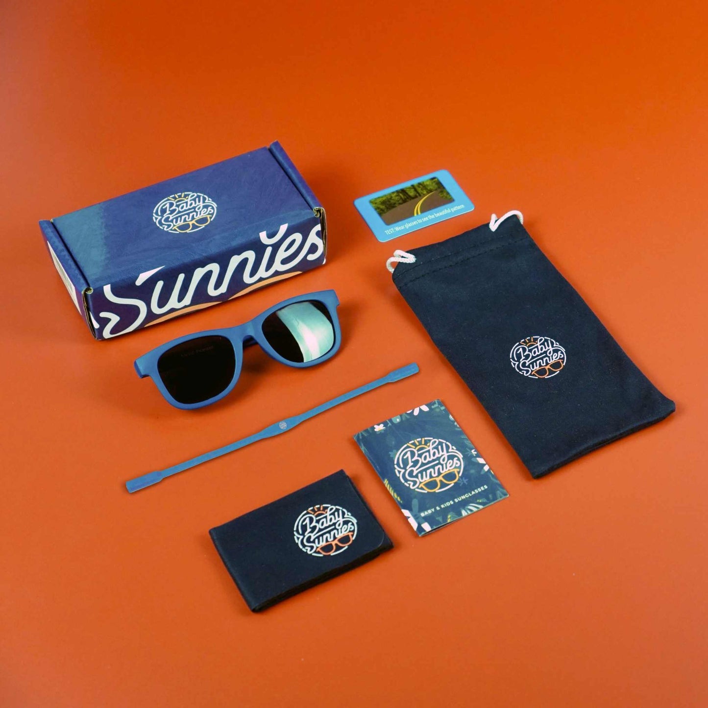Baby Sunnies - Navy Blue Flexible Polarized Baby Sunglasses with Strap 0-24 Months