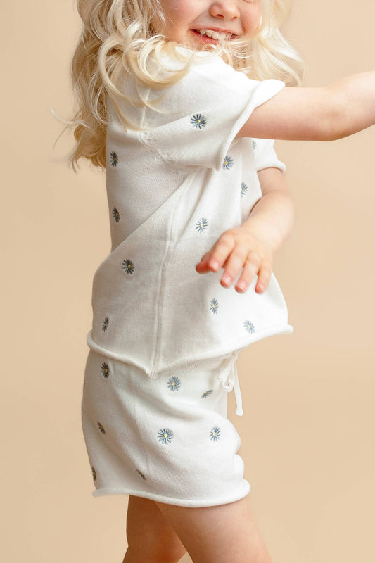 Pine Kids - Summer Knit Shorts - Daisy