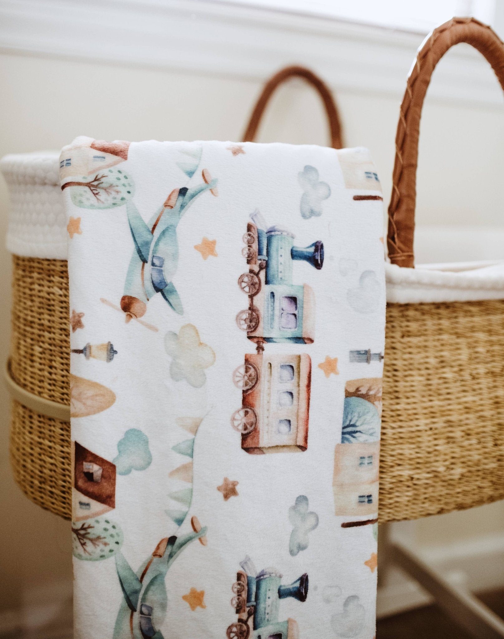 Honey Lemonade - Premium Baby & Toddler Minky Blanket - Planes, Trains, Autom - Citrus Sky Boutique