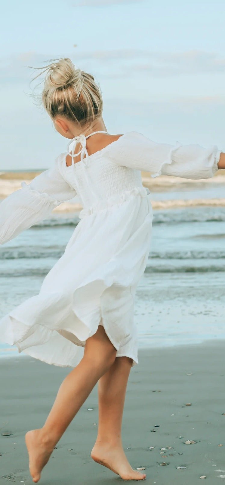 Indie Blue - Pippa Dress (white muslin) - Citrus Sky Boutique