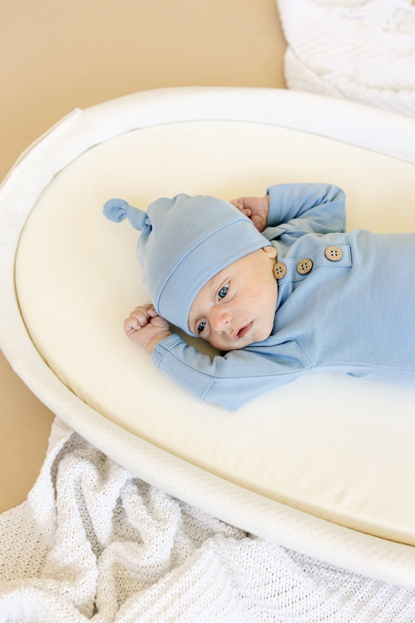 Little Joy Co. - Newborn Bamboo Gown & Hat Set - Citrus Sky Boutique