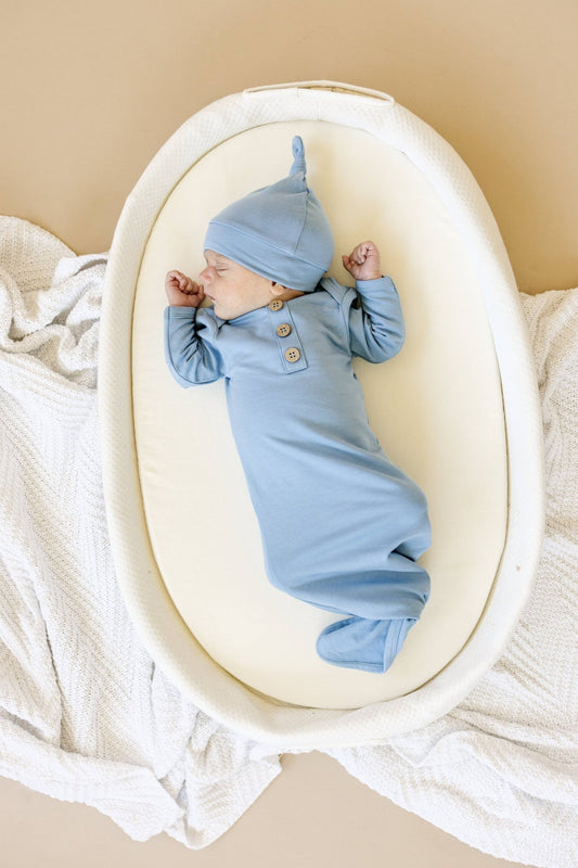 Little Joy Co. - Newborn Bamboo Gown & Hat Set - Citrus Sky Boutique