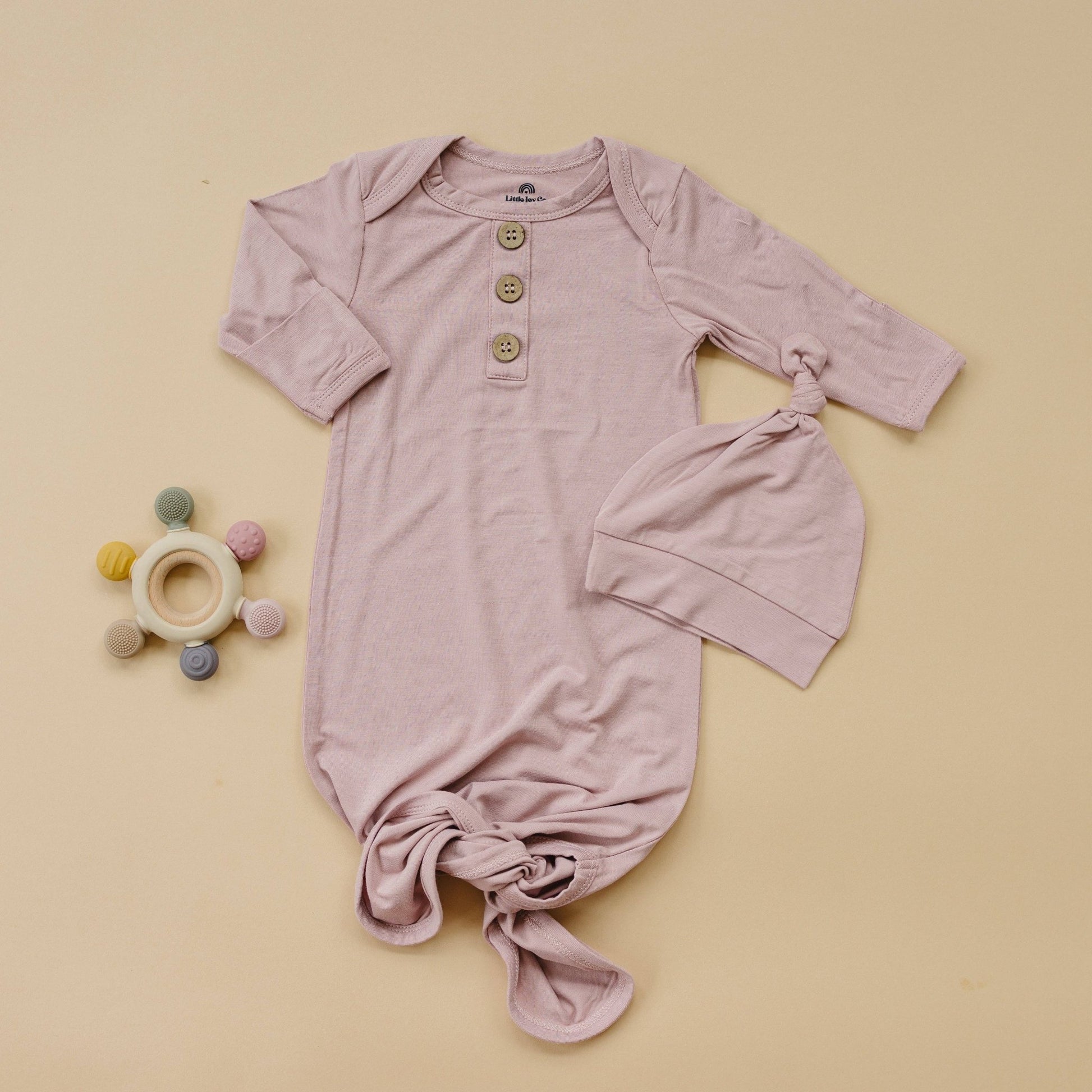 Little Joy Co. - Newborn Bamboo Gown & Hat Set - Citrus Sky Boutique