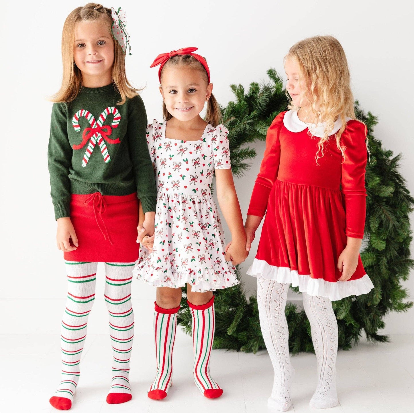 Little Stocking Co. - Christmas Stripe Ribbed Tights - Citrus Sky Boutique