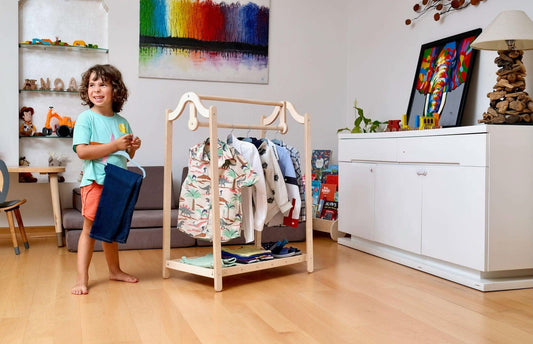 Montessori Wooden Kids Clothing Rack - online purchase only