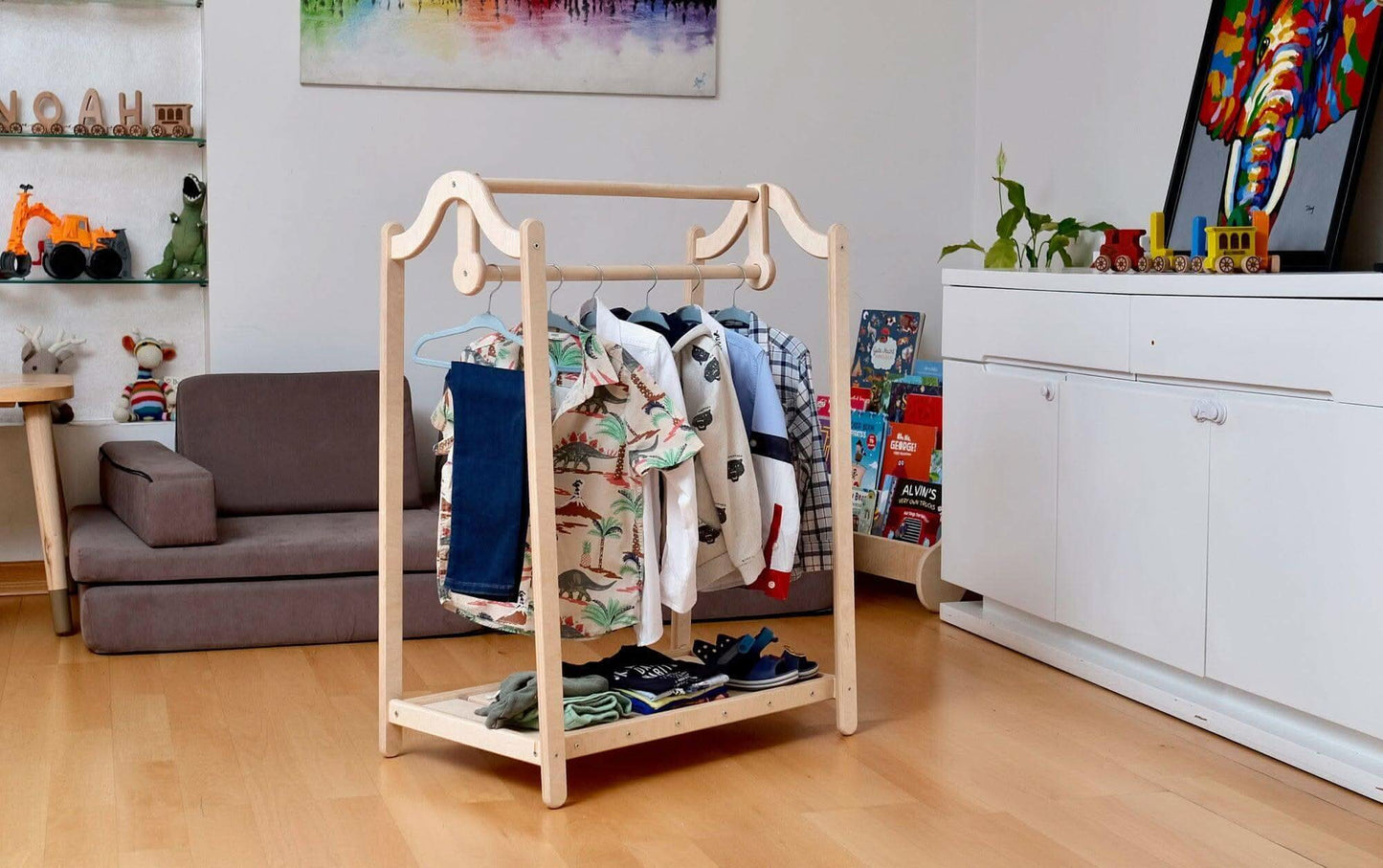 Montessori Wooden Kids Clothing Rack - online purchase only