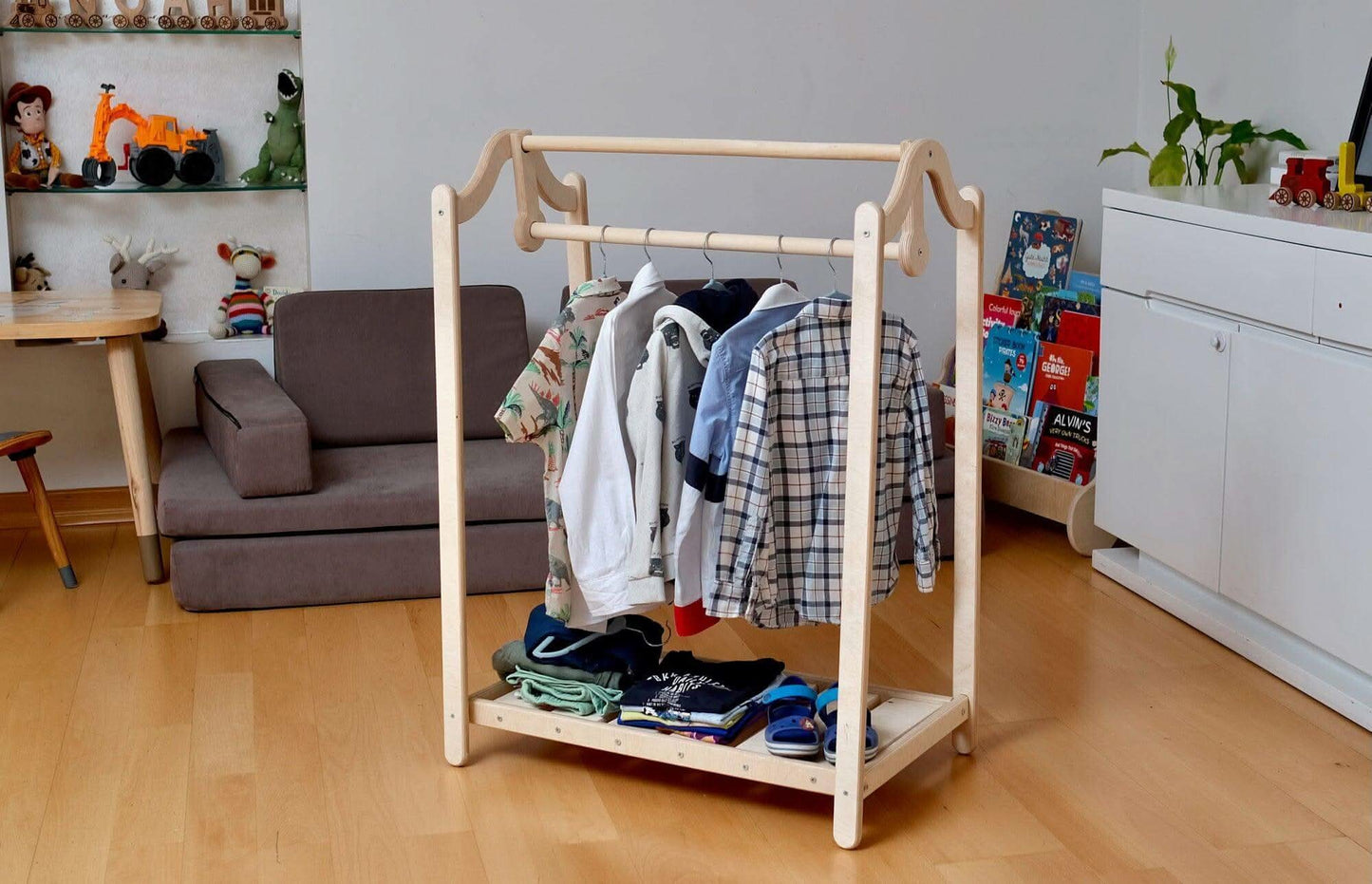 Montessori Wooden Kids Clothing Rack - online purchase only