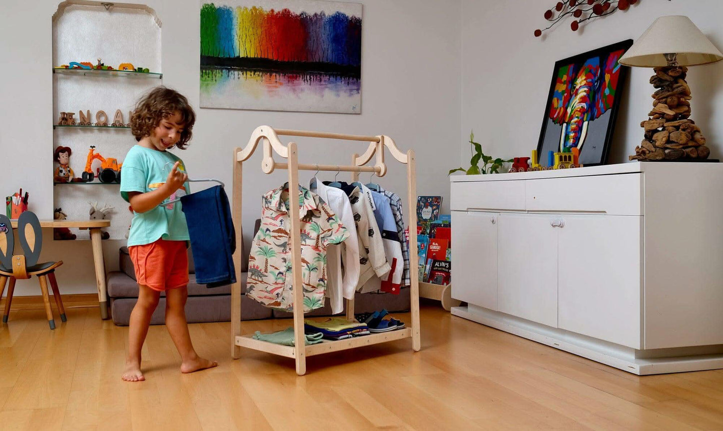 Montessori Wooden Kids Clothing Rack - online purchase only