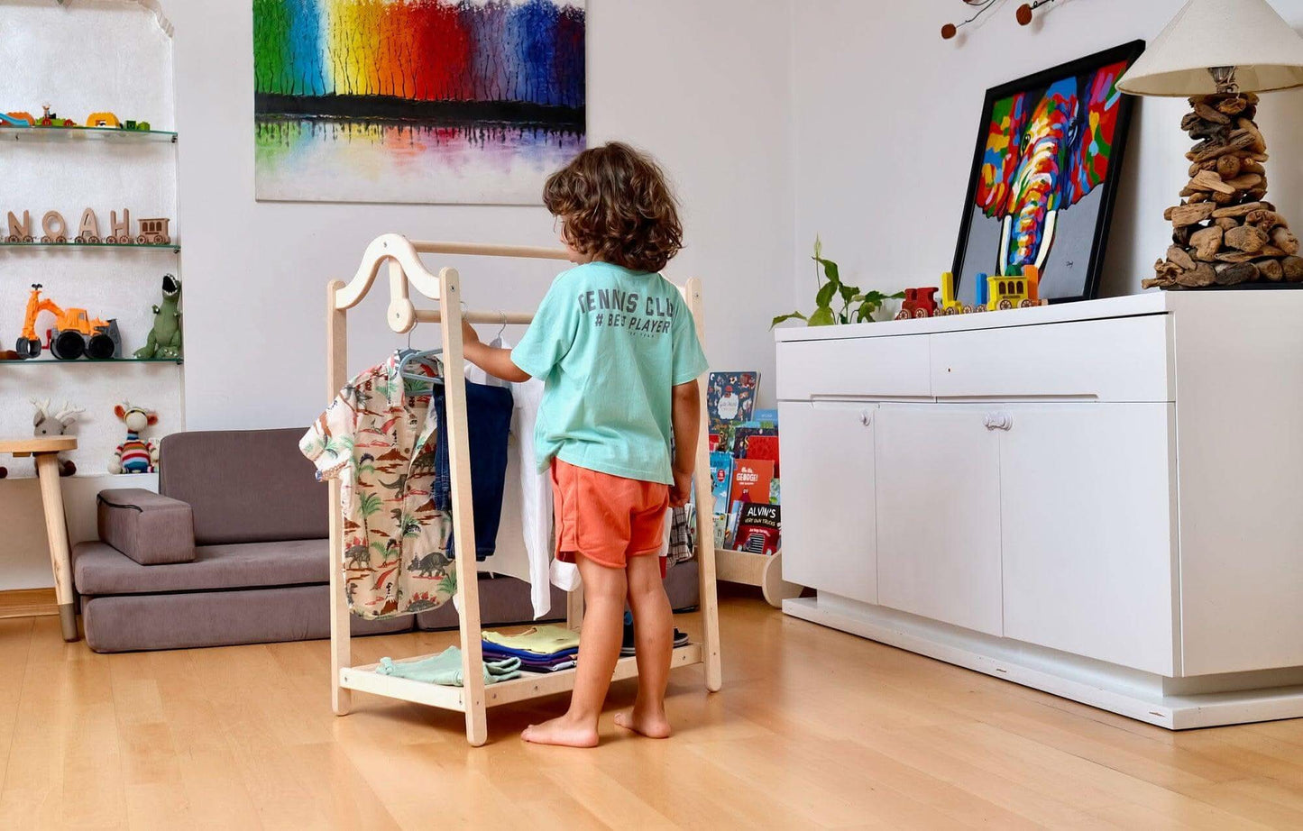 Montessori Wooden Kids Clothing Rack - online purchase only