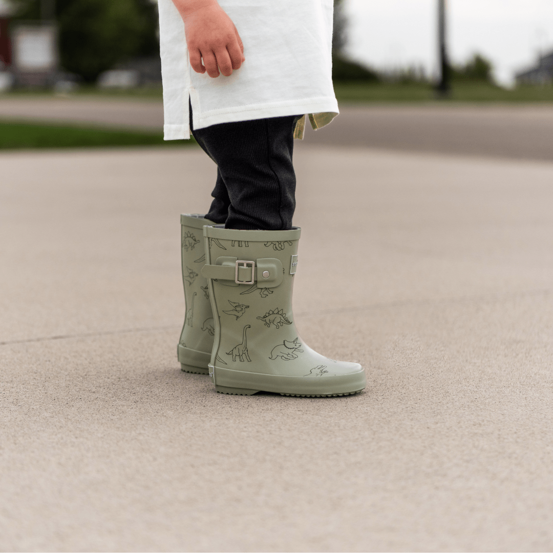 SHOOSHOOS - DINO ROAR - TODDLER KIDS SHOE WATERPROOF RAIN BOOT - Citrus Sky Boutique