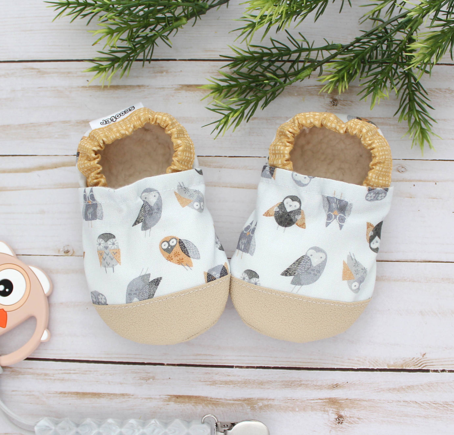 Scooter Booties - Hoot Hoot Owl Baby Shoes: 12 - 18 months