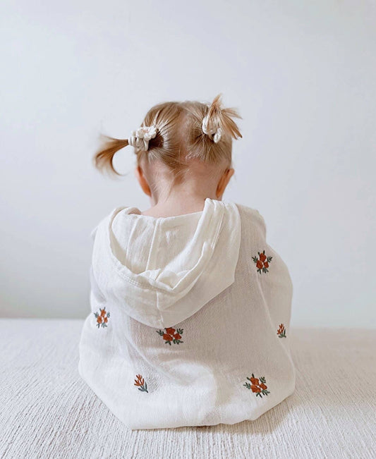 Ada Baby - Floral Organic Muslin Poncho for Baby and Toddlers: 0-2 Years