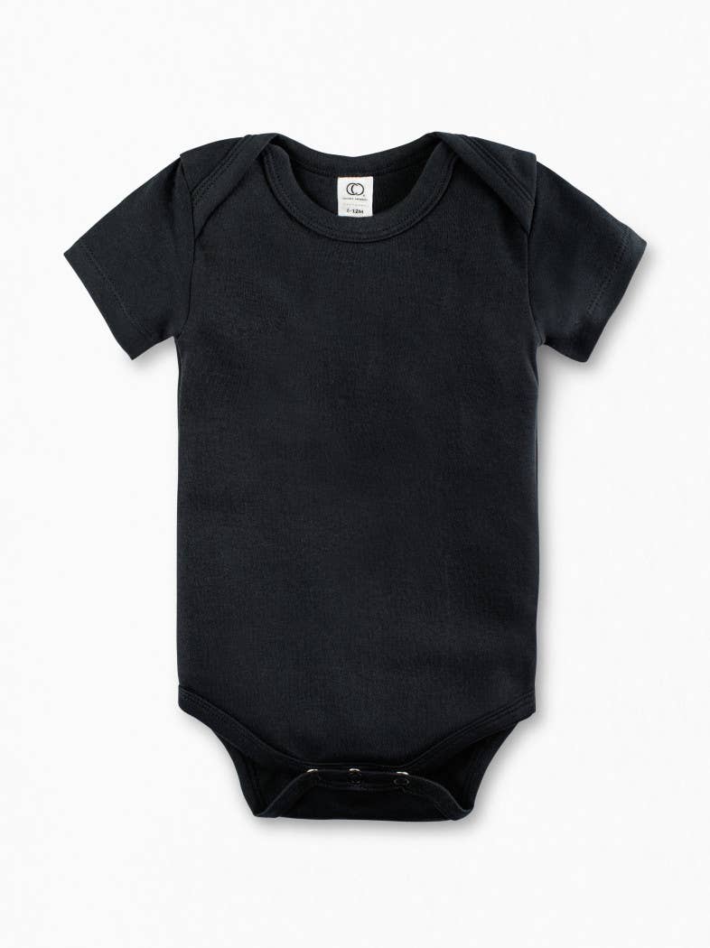 Colored Organics - Organic Baby Short Sleeve Classic Bodysuit - Black: 0-3M