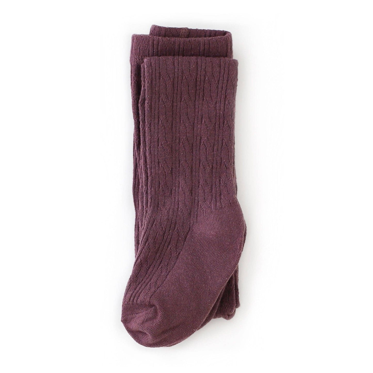 Dusty Plum Cable Knit Tights: 1-2 YEARS
