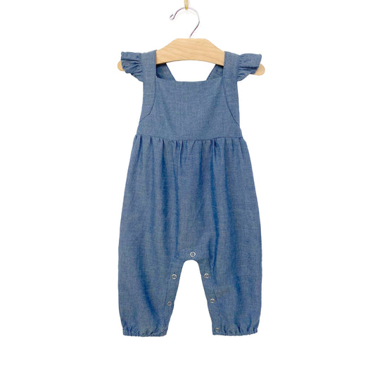 City Mouse Studio - Crossback Long Romper- Chambray