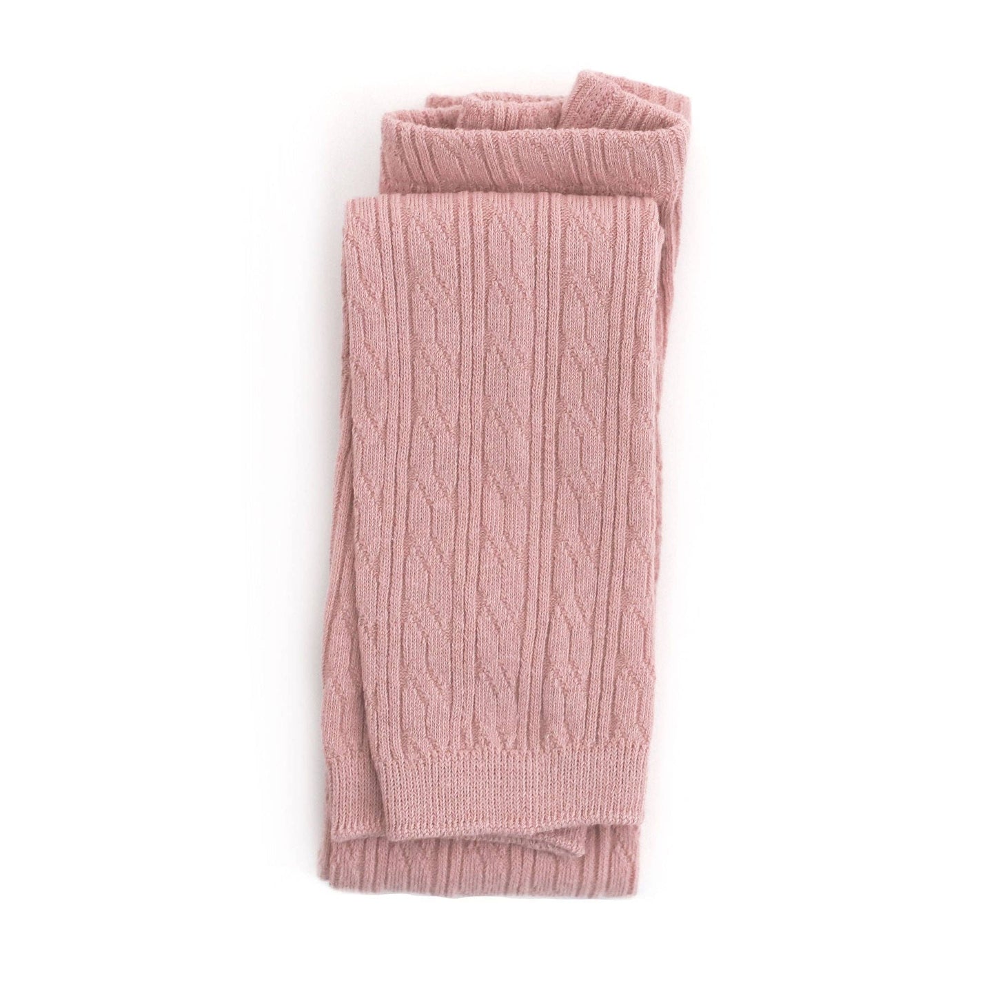 Blush Pink Cable Knit Footless Tights: 1-2 YEARS