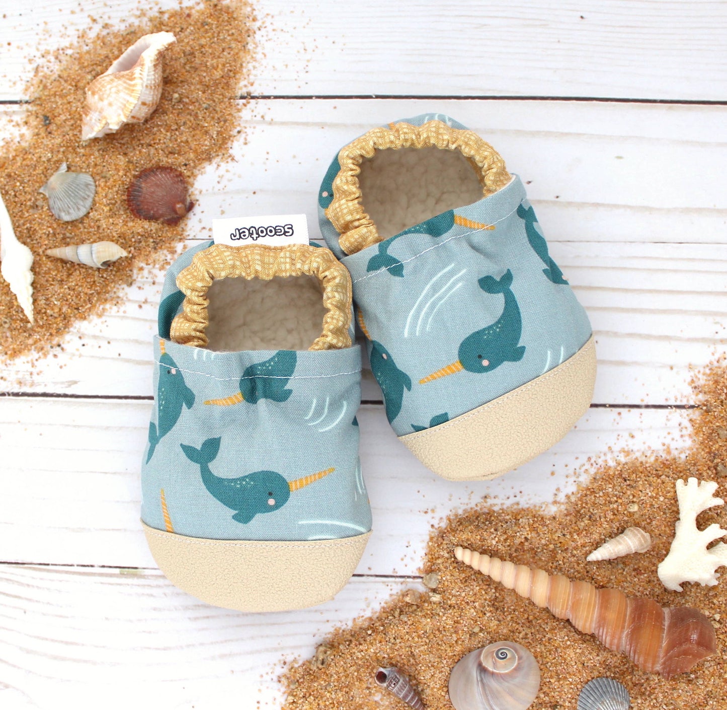 Scooter Booties - Narwhals Baby Shoes: 12 - 18 months