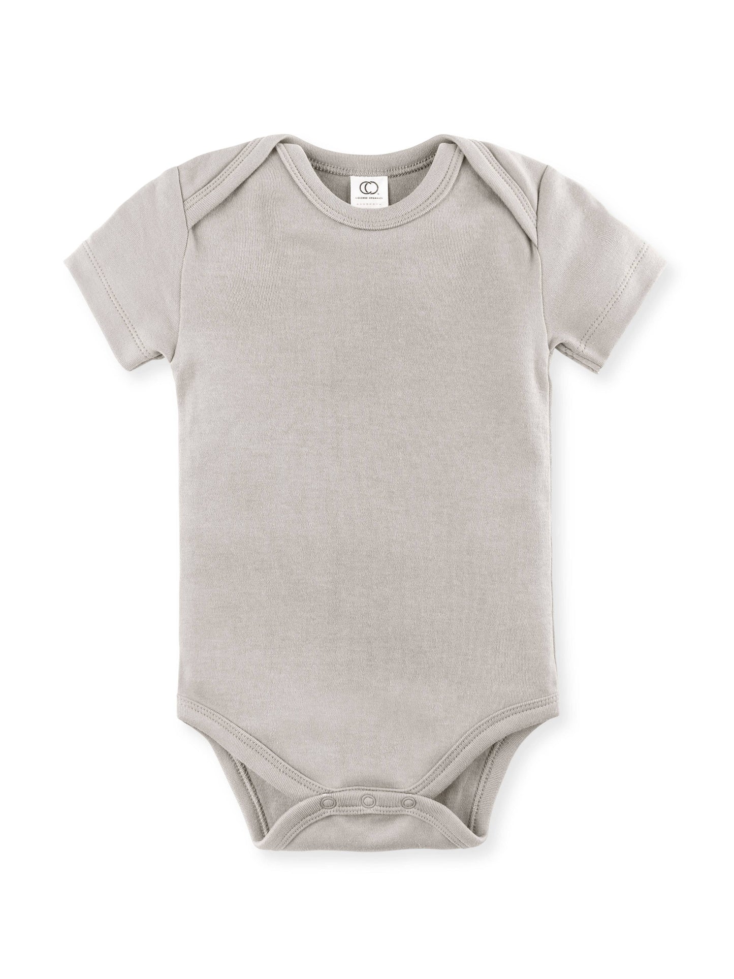Colored Organics - Organic Baby Short Sleeve Classic Bodysuit - Stone: 0-3M