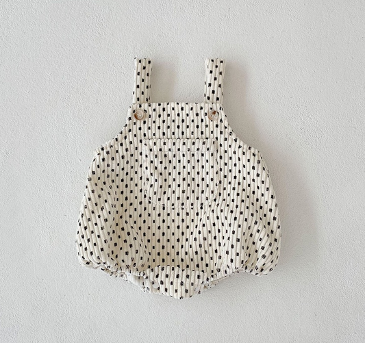 Annie & Charles - Annie & Charles® LOU bodysuit with bib: White/dots