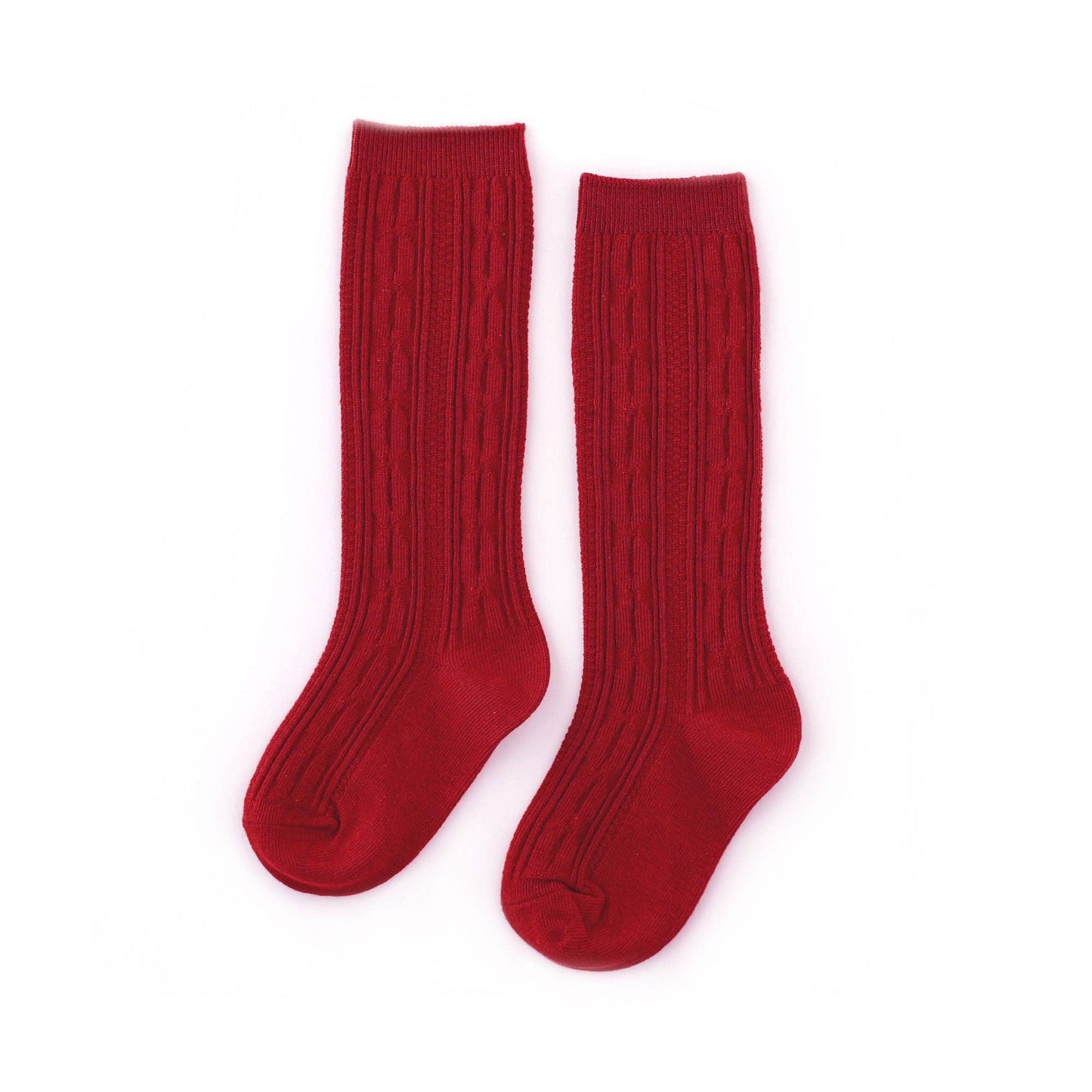 Little Stocking Co. - Cherry Cable Knit Knee High Socks: 1.5-3 YEARS
