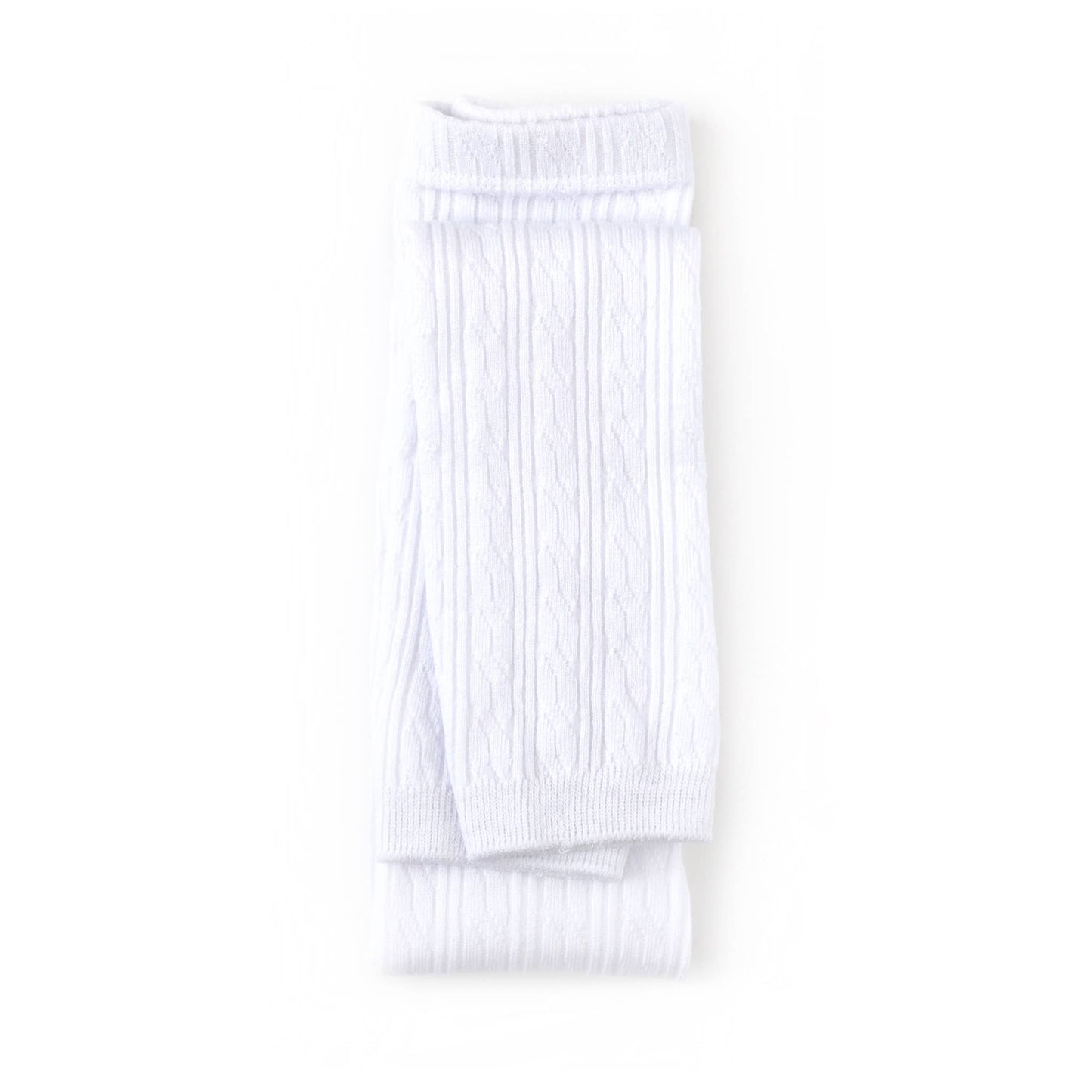 White Cable Knit Footless Tights: 5-6 Years
