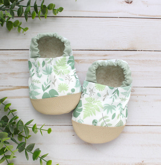 Scooter Booties - Green Botanical Baby Shoes: 3 Toddler