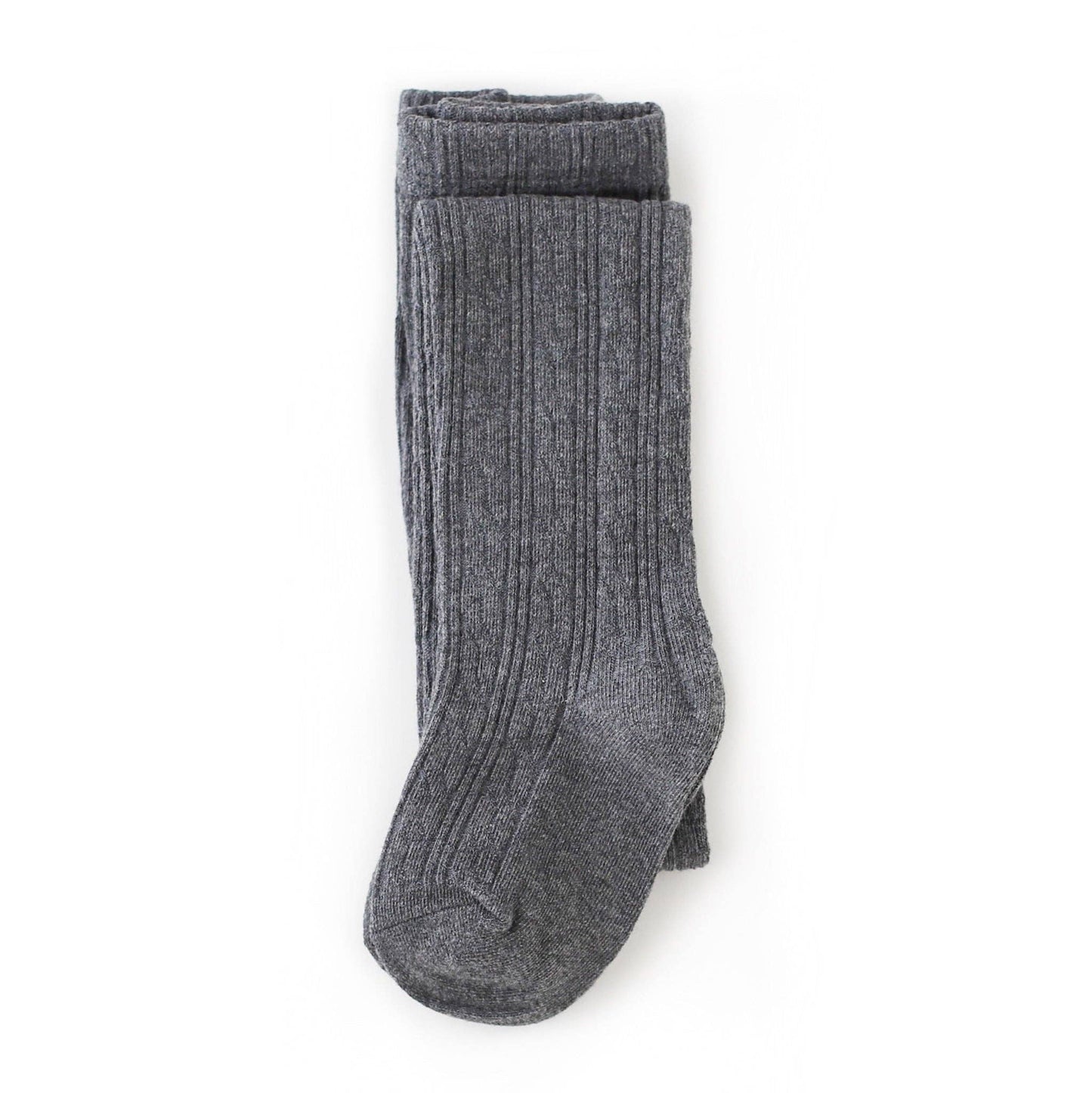 Charcoal Gray Cable Knit Tights: 3-4 YEARS